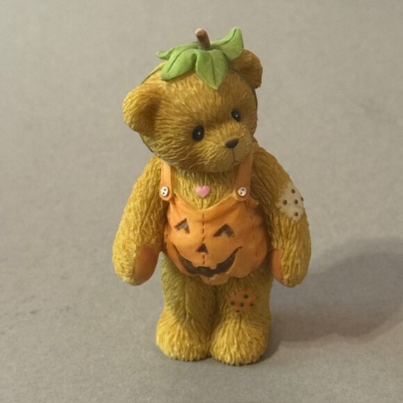 Vintage Cherished Teddies Figurine Enesco Halloween Decor Bear Adelaide Pumpkin - Picture 1 of 3